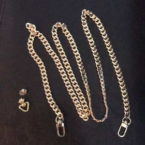 Gold chain and 1pair purse clamp/ring